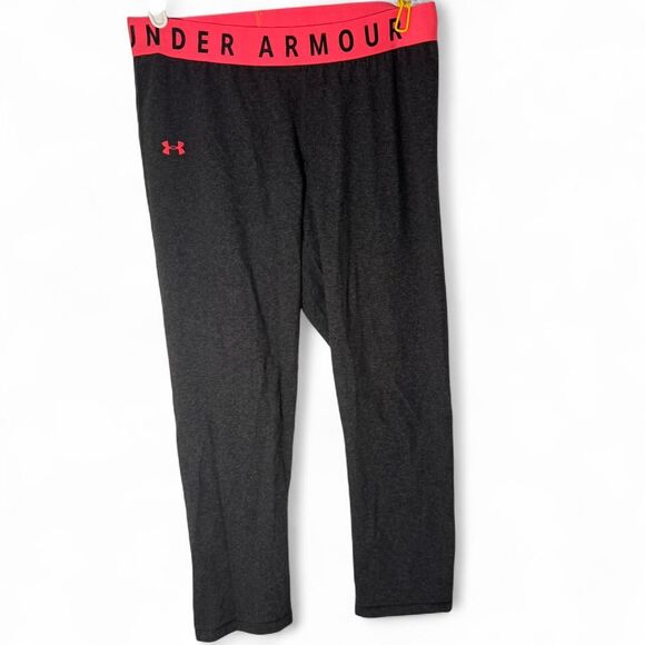 Under Armour Women’s Athletic Grey Pink Capri Legging - Picture 1 of 4